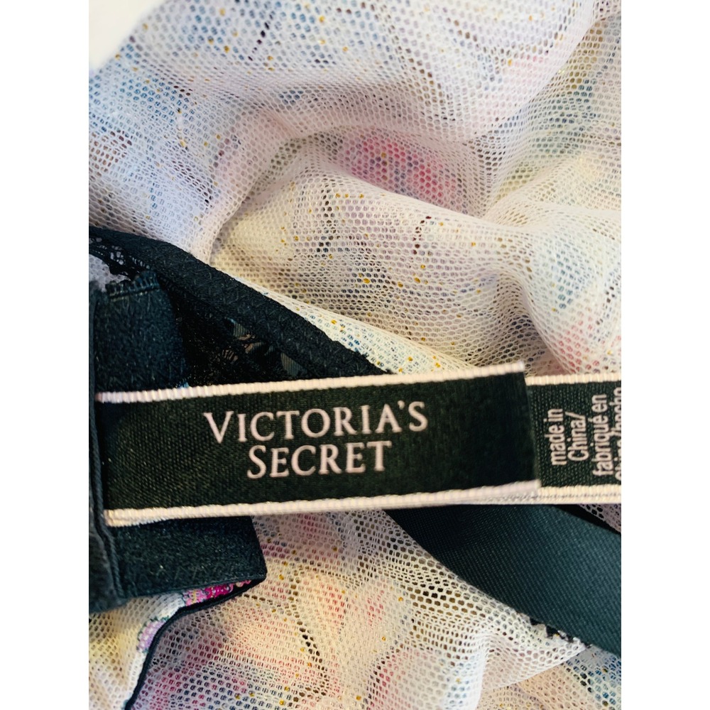 Victoria's Secret Demi Bra Women 38D Multicolor Floral Mesh Lace Very Sexy - Picture 2 of 11